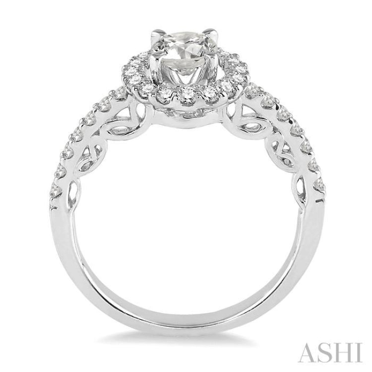 3/8 Ctw Diamond Semi-Mount Engagement Ring in 14K White Gold
