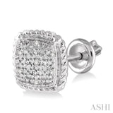 1/20 ctw Single Cut Diamond Earrings in Sterling Silver