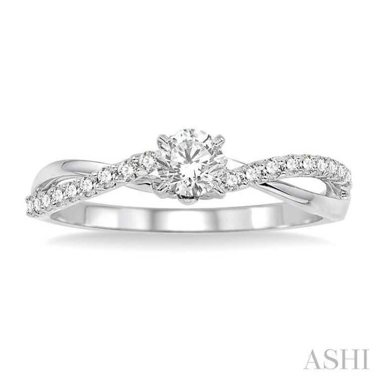 1/5 ctw Diamond Semi-Mount Engagement Ring in 14K White Gold