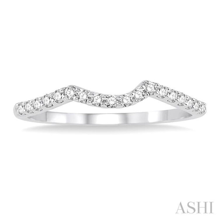 1/5 ctw Round Cut Diamond Wedding Band in 14K White Gold
