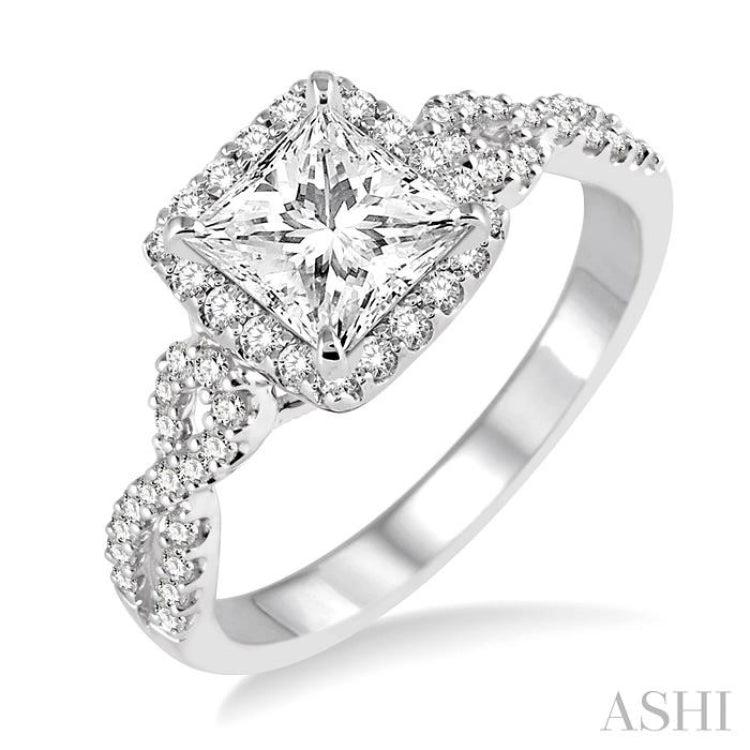 1/3 ctw Diamond Semi-mount Engagement Ring in 14K White Gold