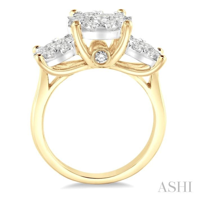 2 ctw Lovebright Round Cut Diamond Ring in 14K Yellow and White Gold