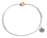 Genuine Sterling Silver Cape Cod Bracelet with 14k Rose Gold Twist Bead