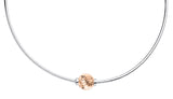 Genuine Sterling Silver Cape Cod Necklace with 14k Rose Gold Twist Bead