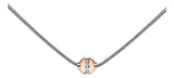 Genuine Sterling Silver Cape Cod Necklace with 14k Rose Gold Bead and .33ctw Diamonds