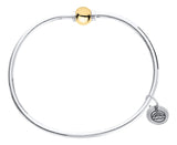 Genuine Sterling Silver Cape Cod Bracelet with Polished 14k Yellow Gold Bead