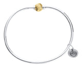 Genuine Sterling Silver Cape Cod Bracelet with 14k Yellow Gold Twist Bead
