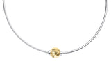 Genuine Sterling Silver Cape Cod Necklace with 14k Yellow Gold Twist Bead