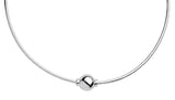 Genuine Sterling Silver Cape Cod Necklace with Polished Sterling Silver Bead