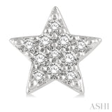 1/10 Ctw Star Round Cut Diamond Petite Fashion Earring in 10K White Gold