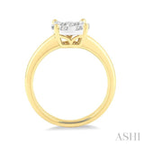 1/8 Ctw Lovebright Round Cut Diamond Ring in 14K Yellow and White Gold