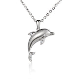 Life @Sea Genuine Sterling Silver & Cubic Zirconia Dolphin Pendant Necklace