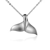 Life@Sea Genuine Sterling Silver Whale Tail Pendant Necklace