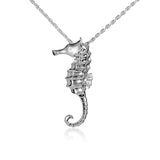 Life@Sea Genuine Sterling Silver Seahorse Pendant Necklace with Cubic Zirconia Accent