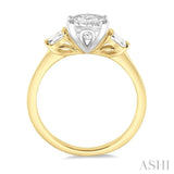 1/6 Ctw Baguette Diamond Semi-Mount Engagement Ring in 14K Yellow and White Gold