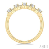 1 Ctw Oval Shape 5 Stone Oval & Round Cut Diamond Halo Wedding Band in 14K Yellow Gold
