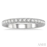 1/3 Ctw 15Stones Round Cut Diamond Wedding Band in 14K White Gold