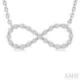 1/8 Ctw Petite Infinity Round Cut Diamond Fashion Pendant With Chain in Sterling Silver