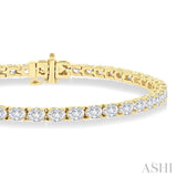 5 1/2 Ctw East West Oval Cut Diamond Fashion Tennis bracelet in 14K Yellow Gold