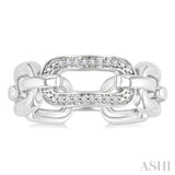 1/20 Ctw Bold Round Cut Diamond Paperclip Ring in Sterling Silver