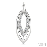 1/10 Ctw Marquise Shape Inner Link Single Cut Diamond Earrings in Sterling Silver