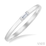 1/20 Ctw Baguette Diamond Bezel Set Petite Fashion Ring in 10K White Gold