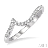 1/6 Ctw Curve Round Cut Diamond Wedding Band in 14K White Gold