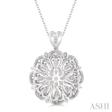 1/20 Ctw Snowflake Single Cut Diamond Fashion Pendant with Chain in Sterling Silver