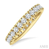 1 1/2 Ctw Round Cut Diamond Eternity Wedding Band in 14K Yellow Gold