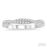 1/4 Ctw Twisted Round Cut Diamond Wedding Band in 14K White Gold