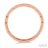 1/10 Ctw Round Cut Diamond Block Stackable Band in 14K Rose Gold