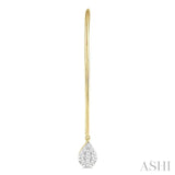 1/2 Ctw Pear Shape Dangler Lovebright Round Cut Diamond Earrings in 14K Yellow and White Gold