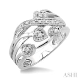 1/20 ctw Single Cut Diamond Crossover Heart Ring in Sterling Silver