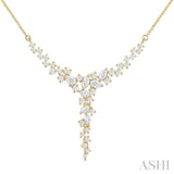 1 Ctw Waterfall Mixed Cut Diamond Scatter Necklace in 14K Yellow Gold