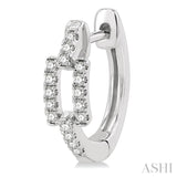 1/5 Ctw Petite Paperclip Round Cut Diamond Fashion Huggies in 10K White Gold