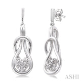 1/50 ctw Heart Shape Single Cut Diamond Fashion Earrings in Sterling Silver