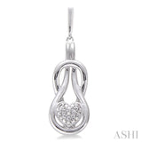 1/50 ctw Heart Shape Single Cut Diamond Fashion Earrings in Sterling Silver