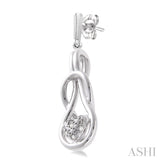 1/50 ctw Heart Shape Single Cut Diamond Fashion Earrings in Sterling Silver