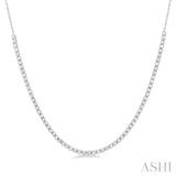 1 Ctw Round Cut Diamond Halfway Tennis Necklace in 14K White Gold