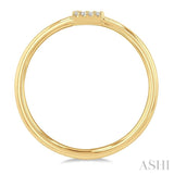 1/20 Ctw Initial 'E' Round Cut Diamond Fashion Ring in 10K Yellow Gold