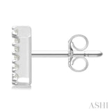 1/10 Ctw Initial 'J' Single Cut Diamond Earrings in 10K White Gold