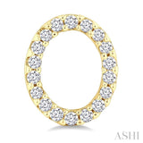 1/10 Ctw Initial 'O' Single Cut Diamond Earrings in 10K Yellow Gold