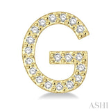1/8 Ctw Initial 'G' Round Cut Diamond Earrings in 10K Yellow Gold