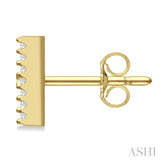 1/10 Ctw Initial 'H' Round Cut Diamond Earrings in 10K Yellow Gold