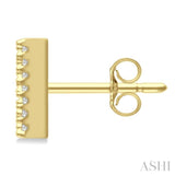 1/8 Ctw Initial 'N' Round Cut Diamond Earrings in 10K Yellow Gold