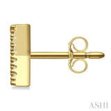 1/10 Ctw Initial 'X' Round Cut Diamond Earrings in 10K Yellow Gold