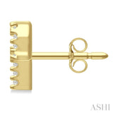 1/10 Ctw Initial 'P' Round Cut Diamond Earrings in 10K Yellow Gold