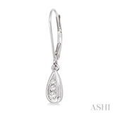 1/8 Ctw Pear Shape Round Cut Diamond Earrings in 14K White Gold
