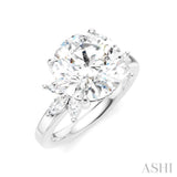 1/2 Ctw Akari Circular Shape Marquise and Round Cut Diamond Semi-Mount Engagement Ring in 14K White Gold
