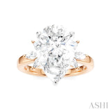 5/8 Ctw Akari Pear Shape Marquise and Round Cut Diamond Semi-Mount Engagement Ring in 14K Rose and White Gold
